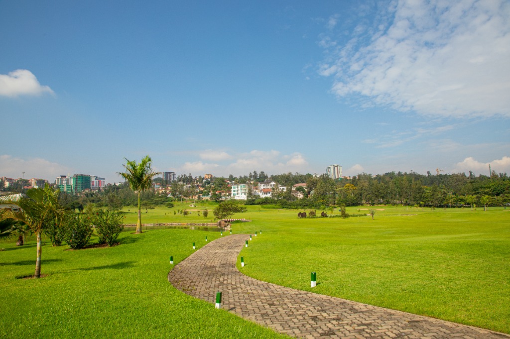 Kigali Golf Resort amphitheatre fairway across the thousand hills, Rwanda