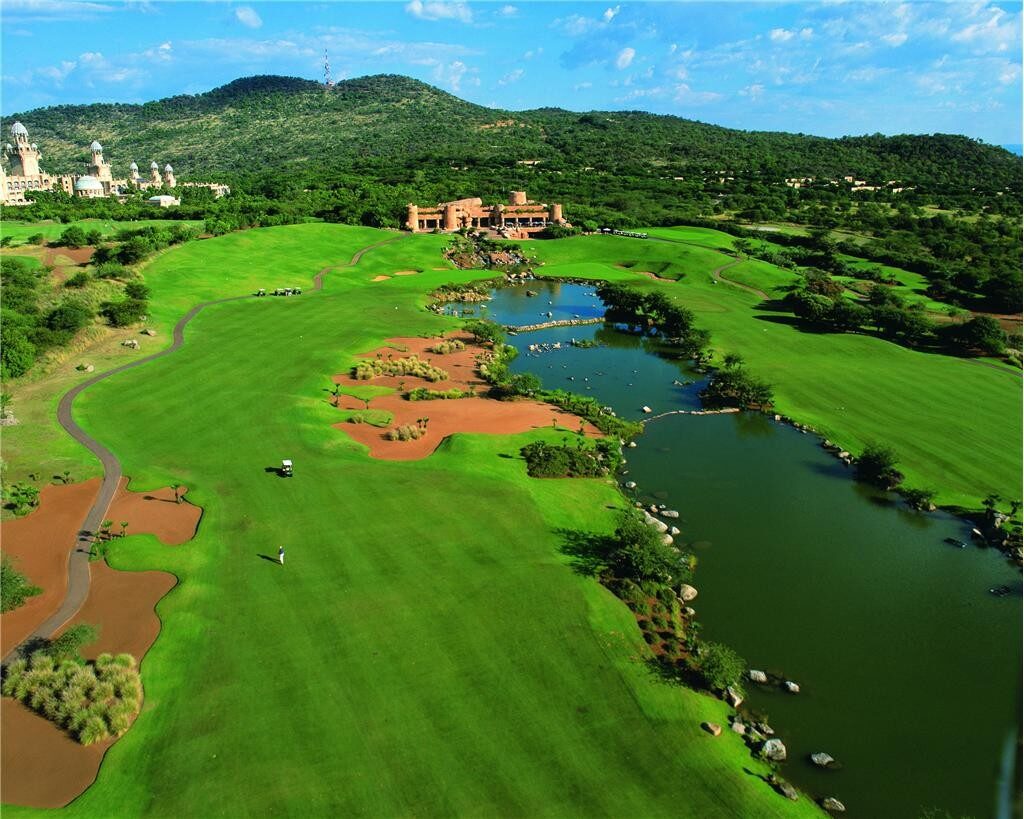 Gary Player Country Club's 18th amphitheatre, bushveld beyond