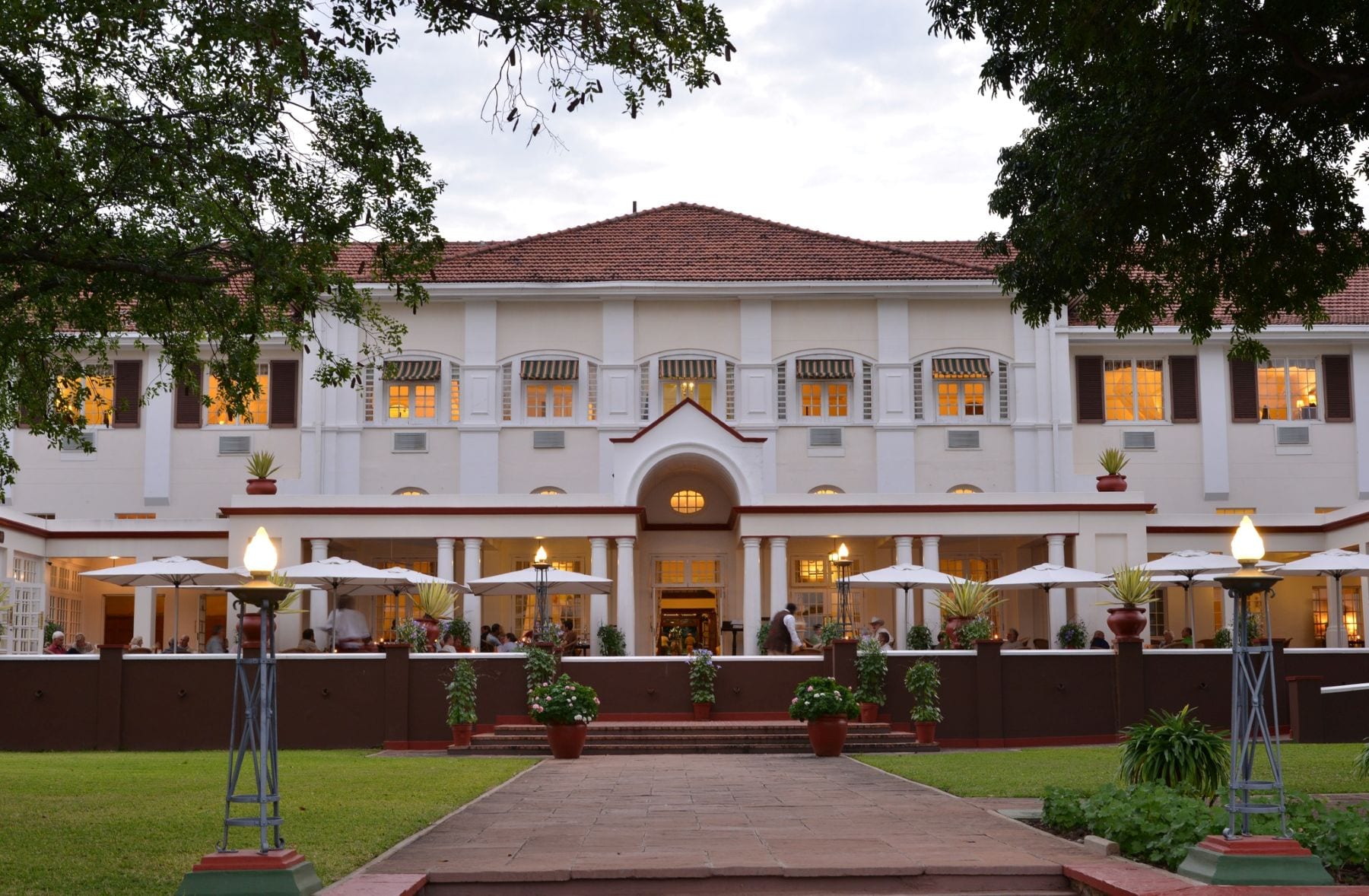 Victoria Falls Hotel Edwardian facade and gardens